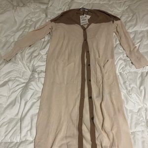 Zara cream and brown duster **With Tag**